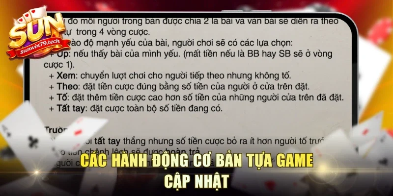 Các hành động cơ bản tựa game cập nhật