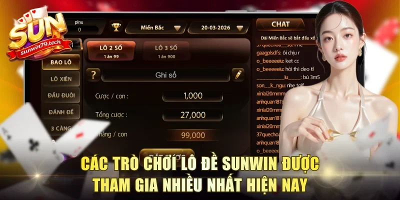 Các trò chơi lô đề Sunwin được tham gia nhiều nhất hiện nay